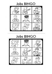 English Worksheet: Jobs Bingo Cards