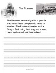 English worksheet: The Pioneers