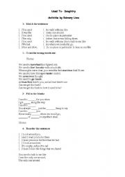 English Worksheet: USED TO - DAUGHTRY