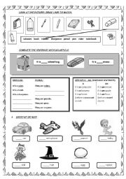 English Worksheet: ARTICLES