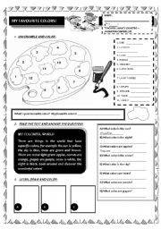 English Worksheet: My favourite colours