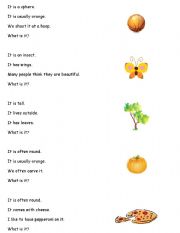 English Worksheet: What is it? Flashcards