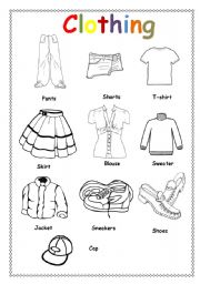 Clothing #1 - ESL worksheet by brenes_cyn