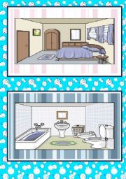 English Worksheet: ROOMS OF THE HOUSE FLASH CARDS