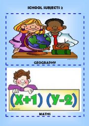 English Worksheet: SCHOOL SUBJECTS 2