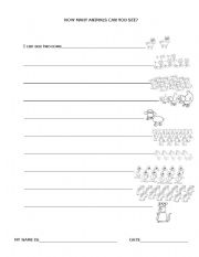English worksheet: How many animals can you see?