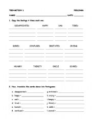 English worksheet: Feelings