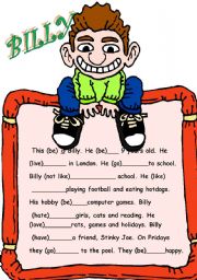 English Worksheet: BILLY & EMMA// PRESENT SIMPLE// VERB TO BE//TRUE OR FALSE//