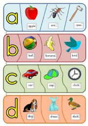 English Worksheet: Phonics puzzles - a to h