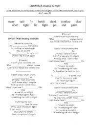 English Worksheet: Linkin Park BREAKING THE HABIT