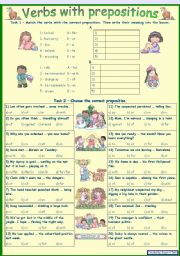 Verbs with prepositions 2 *** for intermediate and advanced learners *** with key *** fully editable RE-UPLOADED