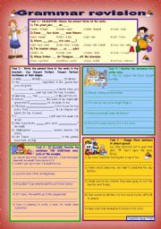 English Worksheet: Grammar revision 3 *** 5 tasks *** for intermediate, upper-intermediate level *** 30 minute-test *** with key