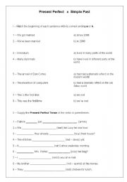 English Worksheet: Present Perfect x Simple Past