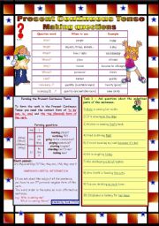 Present Continuous Tense questions *** 2 pages *** 3 tasks *** with KEY *** fully editable