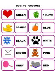 English Worksheet: COLOURS - DOMINO