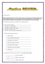 English Worksheet: Review wsheet