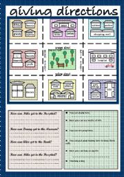 English Worksheet: giving directions