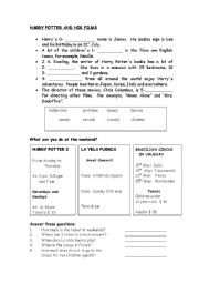 English Worksheet: Harry Potter