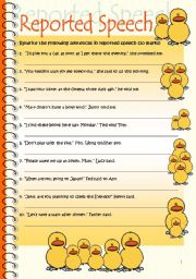 English Worksheet: Reported Speech