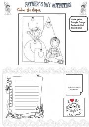 English Worksheet: Fathers day Activities