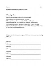 list poem activity-what bugs me