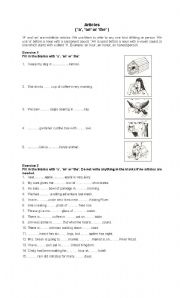 English worksheet: article