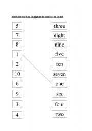 English Worksheet: number