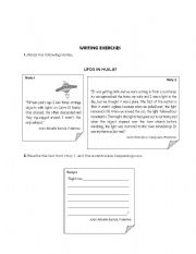 English worksheet: Writting exercise