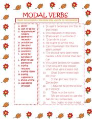 English Worksheet: Modal verbs 2