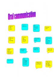English worksheet: Oral communication