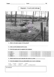 English Worksheet: Analizing a landscape: the countryside