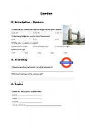 English Worksheet: Window on Britain - London