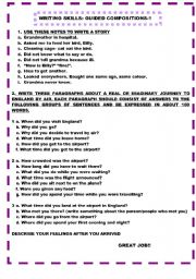 English Worksheet: writing skills- guided compositions