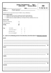 English Worksheet: Dictionary skills