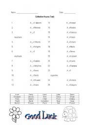 English Worksheet: Collective nouns