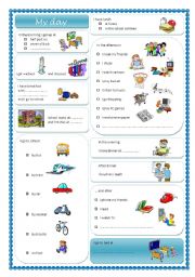 English Worksheet: MY DAY