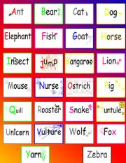 English worksheet: decorated letters with words