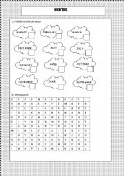 English Worksheet: Months