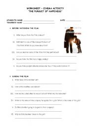 English Worksheet: Movie Activity - Pursuit of Happiness