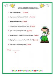 Word Order Test Sheet - Fully Editable!