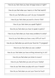 English Worksheet: Feelings