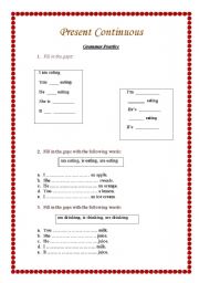English Worksheet: Present Continuous - Affirmative