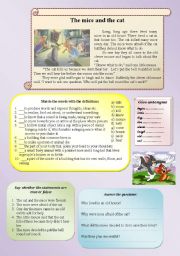 English Worksheet: The mice and the cat 