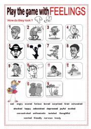 English Worksheet: Play the game with feelings
