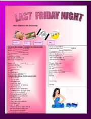 English Worksheet: Song Last friday night by Katty Perry
