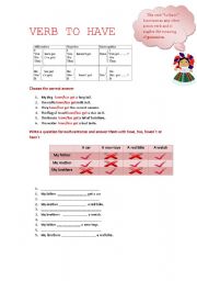 English Worksheet: Verb to have