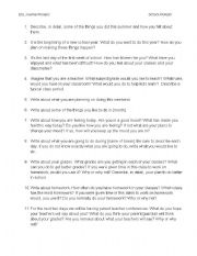 English Worksheet: 35 Journal Prompts - School Theme