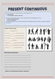 English Worksheet: PRESENT CONTINUOUS