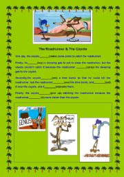 English Worksheet: The Coyote and The Roadrunner