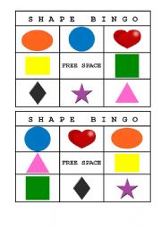 English Worksheet: Shape bingo I